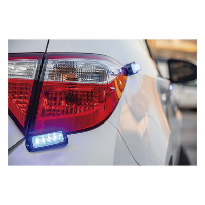 X13-B - Luz Auxiliar Ultra Brillante / 4 LEDs Gen III / Azul / 10-30 VCC / 23 Patrones / 3.88 x 1.33 x 0.98 in