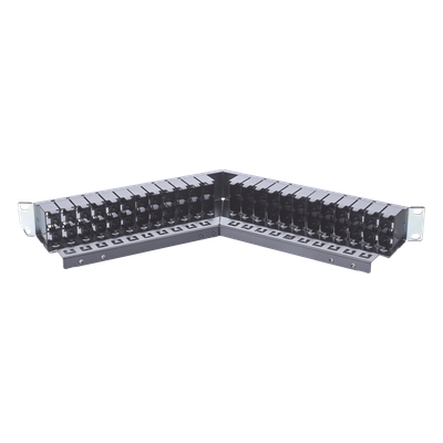 ZS-PNLA-U48E - Patch Panel / 48 Puertos / Blindado / Modular / Angulado / 1UR / Alta Densidad