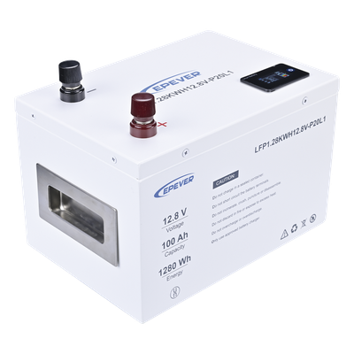 LFP100EP128 - Epever Batería de Litio LiFePO4 12.8Vcc, 100Ah, 1.28KwH, Pantalla LCD para Monitoreo Local