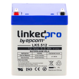LK5.512 - Bateria Epcom LK5.512 12 Vcc 5.5 Ah UL tecnologia AGM-VRLA uso en equipo electronico alarmas de intrusion incendio control de acceso video vigilancia terminales F1 incluye adaptador para terminal F2
