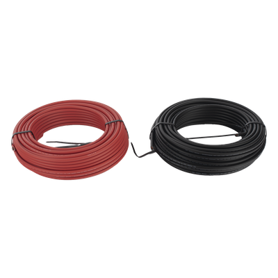 KIT2CBLPV10RB/100 - Kit de 2 rollos de 100 metros de cable fotovoltaico de cobre, rojo y negro, calibre 10 AWG (6mm²), Tipo PV,  1000/2000 V y 120°C.