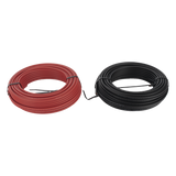 KIT2CBLPV10RB/100 - Kit de 2 rollos de 100 metros de cable fotovoltaico de cobre, rojo y negro, calibre 10 AWG (6mm²), Tipo PV,  1000/2000 V y 120°C.