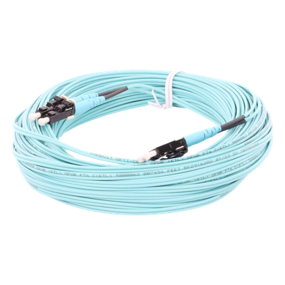 FZ2ERLNLNSNM020 - Jumper de Fibra Óptica / Multimodo OM4 50/125 / LC-LC Dúplex / OFNR Riser / 20 m (65.62 pies) / Color Aqua