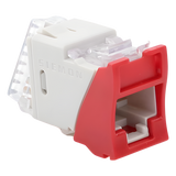 U6-H03NS - Jack Cat6 / UTP / Montaje Híbrido Plano-Angulado / Rojo / Punch Down 110