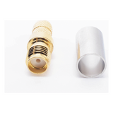 TT-SM-0023 - Conector RF / SMA Hembra Inverso / Anillo Plegable / Compatibilidad RG-8/X, LMR-240 / Oro/Oro/Teflón