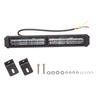 XLT2132RB - Barra de Luz de Advertencia / 2 Módulos LED / 11 Pulgadas (0.9 Pies) / Rojo-Azul / 10-30 VCC / 180°
