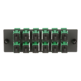 FAP12WAGSCZ - Placa Acopladora de Fibra Óptica / 12 Conectores SC/APC / Monomodo OS1/OS2 / Color Verde / Cerámica Zirconia