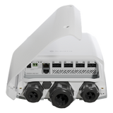 CRS504-4XQ-OUT - CRS504-4XQ-OUT, Switch exteriores CPU 650MHz, 128MB RAM, 1 Eth 10/100, 4 QSFP28 100G, CD jack y 802.3bt PoE-in, RouterOS