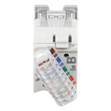 U5-H04NS - Jack de Cobre Cat5e / UTP / Montaje Híbrido Plano y Angulado / Terminación T568A/B / UL94 V-0 / -10 a 60°C