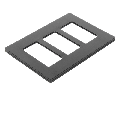 CW3BL - Lutron Electronics Placa de Pared / 3 Espacios / Diseño sin Tornillos Visibles CW3BL