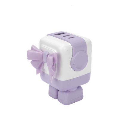 35314B - Cargador RobotGaN de 65W Serie UNO | 3 Puertos de Carga Rápida | 2 USB-C | 1 USB-A | PD 3.0 | QC 4.0 | Carga Inteligente | Tecnología GaN II | Zapato