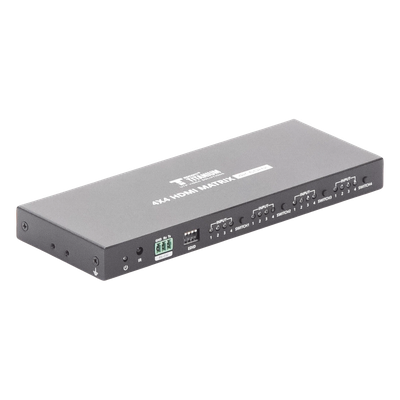 TT414PRO - Switch Matricial HDMI / 4x4 / 4K UHD 4096x2160@60Hz / HDR10 / 18 Gbps / 600 MHz / Audio 7.1 / EDID / Downscaling Automático