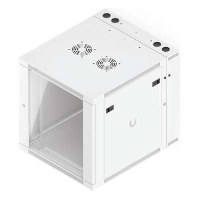 UACC-RACK-12U-WALL-SW-G - Gabinete Rack 12U / 600x703 mm / Puerta Vidrio Templado / Puerta Trasera Abatible / Paneles Laterales con Llave / Acero SPCC 1.2 mm