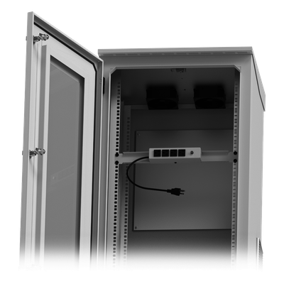 LP-FORTE-16U-BAT - Linkedpro By Epcom Gabinete de Piso Exterior / Rack 19" 16 U / Ventiladores con Termostato