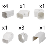 TH-AC-KIT - Kit de Canaletas para Aire Acondicionado / 11 Piezas / PVC Rígido / Interior y Exterior / 1 m (3.28 ft) de Longitud / -20°C a 75°C