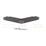 ZS-PNLA-U48E - Patch Panel / 48 Puertos / Blindado / Modular / Angulado / 1UR / Alta Densidad