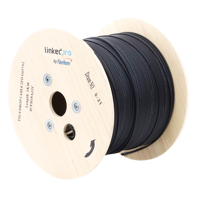 IC-FIG8A2-2C - Linkedpro By Fiberhome Carrete de Fibra Óptica Aérea Drop / 1 km / G.657A2 Bifibra IC-FIG8A2-2C