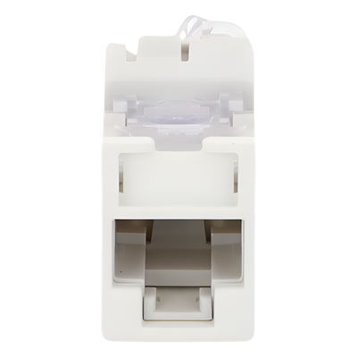 U6-H02NS - Jack Cat6 / UTP / Montaje Híbrido Plano-Angulado / 1 Puerto / Terminación 110 / Blanco / -10°C a 60°C / 22-24 AWG