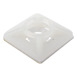 TH-BASE-CIN - Base Autoadherible para Cinchos / 19x19 mm / Nylon Resistente / Temperatura -10°C a 50°C / Paquete 100 Piezas / Orificio Central para Tornillo