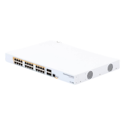 CRS328-24P-4S+RM - CRS328-24P-4S+RM, Switch PoE 24 EthGb, 4 SFP+, 500w, 802.3af/at y pasivo