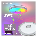JLAR-4003 - Luminario LED de 40W / 3000 Lúmenes / Ø 490mm x 66mm / Voltaje 85-265V / Temperatura Fría 6500K / Conexión Bluetooth / App iLink.