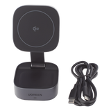 35316 - Ugreen 35316 cargador de dispositivo móvil Auriculares, Smartphone, Reloj inteligente Gris USB Cargador inalámbrico Carga rápida Interior