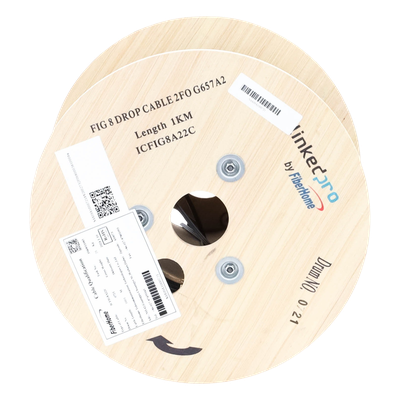 IC-FIG8A2-2C - Linkedpro By Fiberhome Carrete de Fibra Óptica Aérea Drop / 1 km / G.657A2 Bifibra IC-FIG8A2-2C