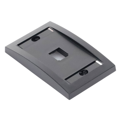 CFPE1BLY - Placa de Pared Vertical / 1 Puerto Mini-Com / Espacio para Etiquetas / ABS Negro