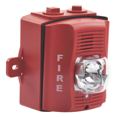 P2RH-K - System Sensor Sirena Estrobo Para Exterior De Dos Hilos Color Rojo Montaje Pared P2RH-K