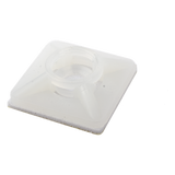 TH-BASE-CIN - Base Autoadherible para Cinchos / 19x19 mm / Nylon Resistente / Temperatura -10°C a 50°C / Paquete 100 Piezas / Orificio Central para Tornillo
