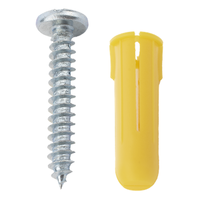 TP-1X-KIT - Kit de Fijación / 20 Taquetes de 1" (25.4 mm) / 20 Tornillos 8 mm x 1" (25.4 mm) / Doble Expansión / Carga 50 kg / Polietileno HDPE