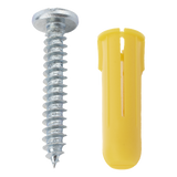TP-1X-KIT - Kit de Fijación / 20 Taquetes de 1" (25.4 mm) / 20 Tornillos 8 mm x 1" (25.4 mm) / Doble Expansión / Carga 50 kg / Polietileno HDPE