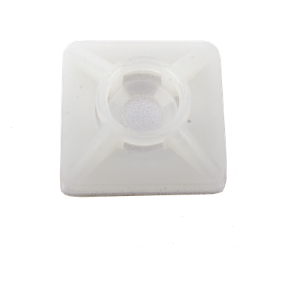TH-BASE-CIN - Base Autoadherible para Cinchos / 19x19 mm / Nylon Resistente / Temperatura -10°C a 50°C / Paquete 100 Piezas / Orificio Central para Tornillo