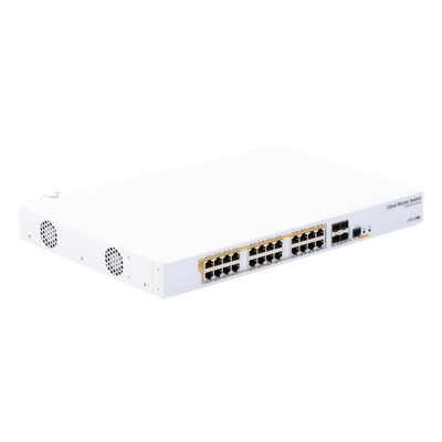 CRS328-24P-4S+RM - CRS328-24P-4S+RM, Switch PoE 24 EthGb, 4 SFP+, 500w, 802.3af/at y pasivo