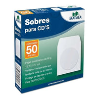 Sobre Mapasa Cd 12.7X12.7Cm Color Blanco C/50 - Ha0126 FullOffice.com