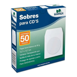 Sobre Mapasa Cd 12.7X12.7Cm Color Blanco C/50 - Ha0126 FullOffice.com