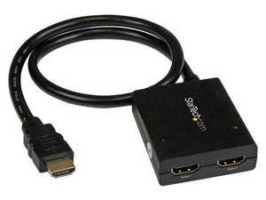 Splitter HDMI 1.4 de 2 puertos, Duplica señal de audio/video HD en 2 salidas HDMI