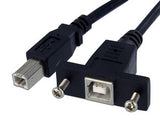 StarTech.com Cable de 91cm USB 2.0 para Montar Empotrar en Panel - Extensor Macho a Hembra USB B - Negro Cable USB 2.0 USB B USB B Macho