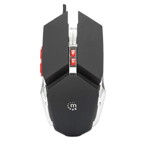 Mouse Optico Gaming - Manhattan 7 Botones, Negro/Plata 3200 Dpi FullOffice.com 