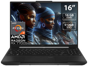 Laptop ASUS TUF Gaming A16: AMD Ryzen 7 7735HS 4.75 GHz, 16GB DDR5, 512GB SSD, 16" LED, Radeon RX 7700S, Windows 11 Home