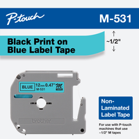 Cinta Brother M531 Negro/Azul 12Mm Pt85 Pt65 100/110 - M531 FullOffice.com