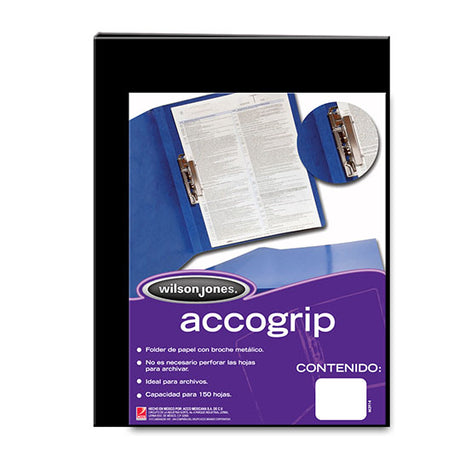 Carpeta Acco Grip T3 Sh-972 Oficio Negro C/4 - P0972 FullOffice.com