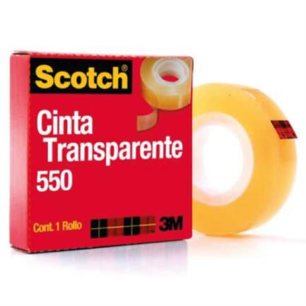 Cinta Scotch 3M 550 19X33 Transparente Adhesiva - 5501833 FullOffice.com