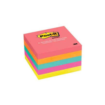 Notas 3M Post-It 3X3 Neon 5 Blocks C/75 Hojas - 2072 FullOffice.com