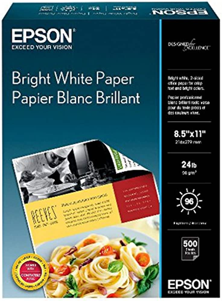 Epson Bright White Paper 8.5" x 11" 500s Impresora Blanco