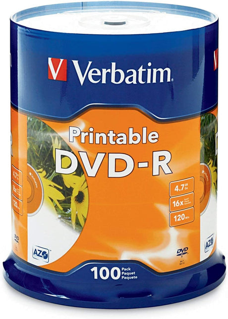 Dvd-R Verbatim 4.7Gb 16X Blanco Ink Printable Spindle C/100 - 95153 FullOffice.com