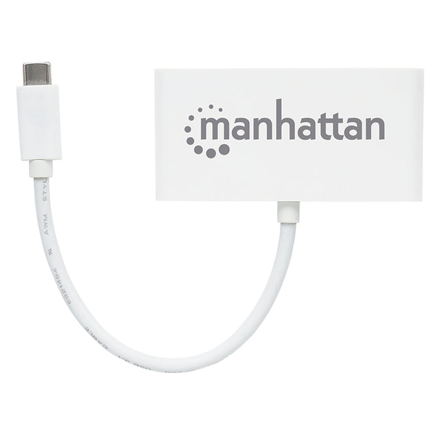 Hub Manhattan 3 Puertos Usb 3.2 Gen1 Con Power Delivery Color Blanco - 163552 FullOffice.com