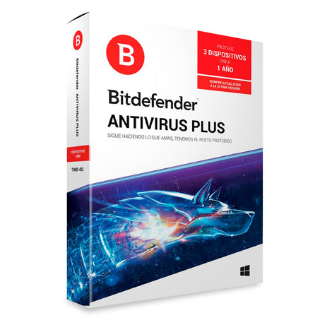 Licencia Antivirus Bitdefender Plus 1 Año 3 Usuarios Caja - Tmbd-402-C FullOffice.com