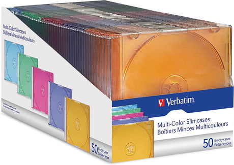 Cajas Delgadas Verbatim Almacenamiento Para Cd/Dvd Colores-5 - 94178 FullOffice.com