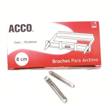 Broche Acco No.8 Cm P1580 C/50 Pzas - P1580 FullOffice.com